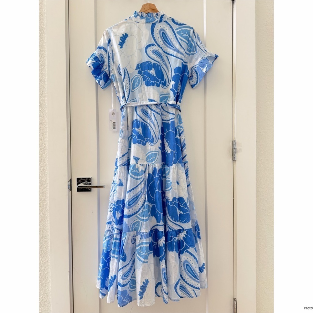 J.Marie The Charlotte Delaney Button Up Midi Dress Blue Size XS NWT - Picture 5 of 9